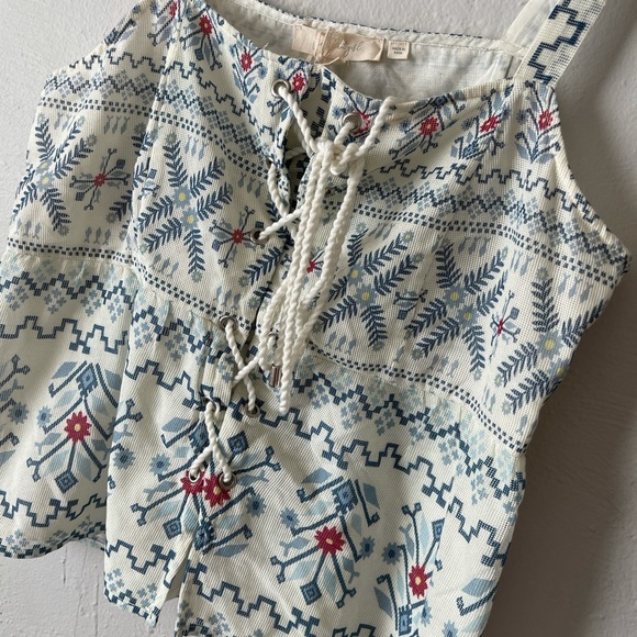 Anthropologie Forever That Girl Lace-up Peplum Tank - Picture 2 of 4